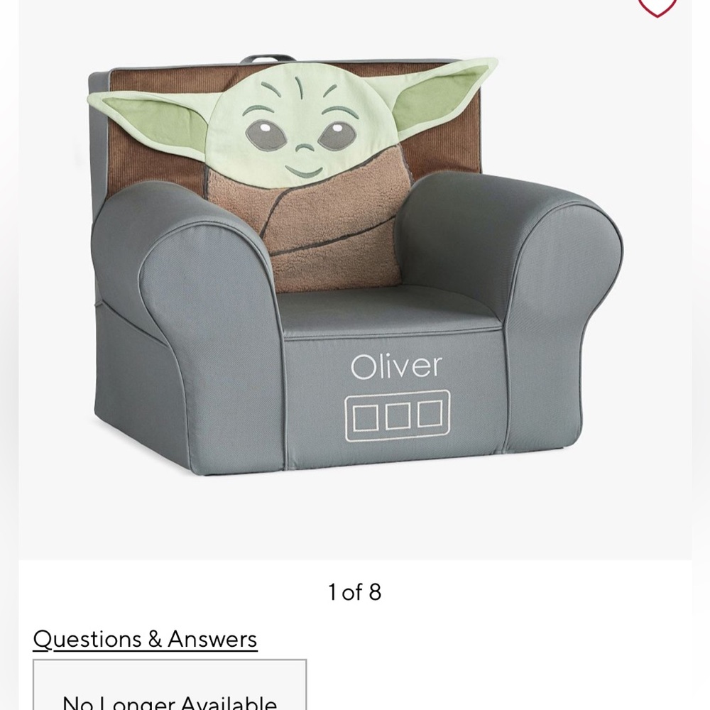 Pottery Barn Yoda Kids Anywhere Chair Cover